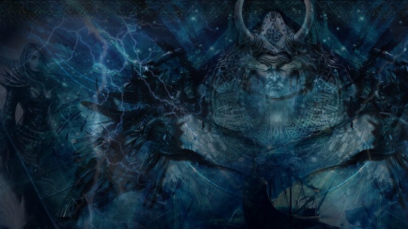 Viking warrior with lightning