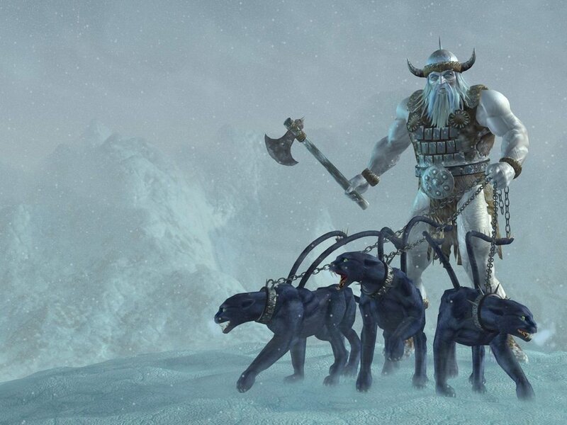 Viking warrior with panthers