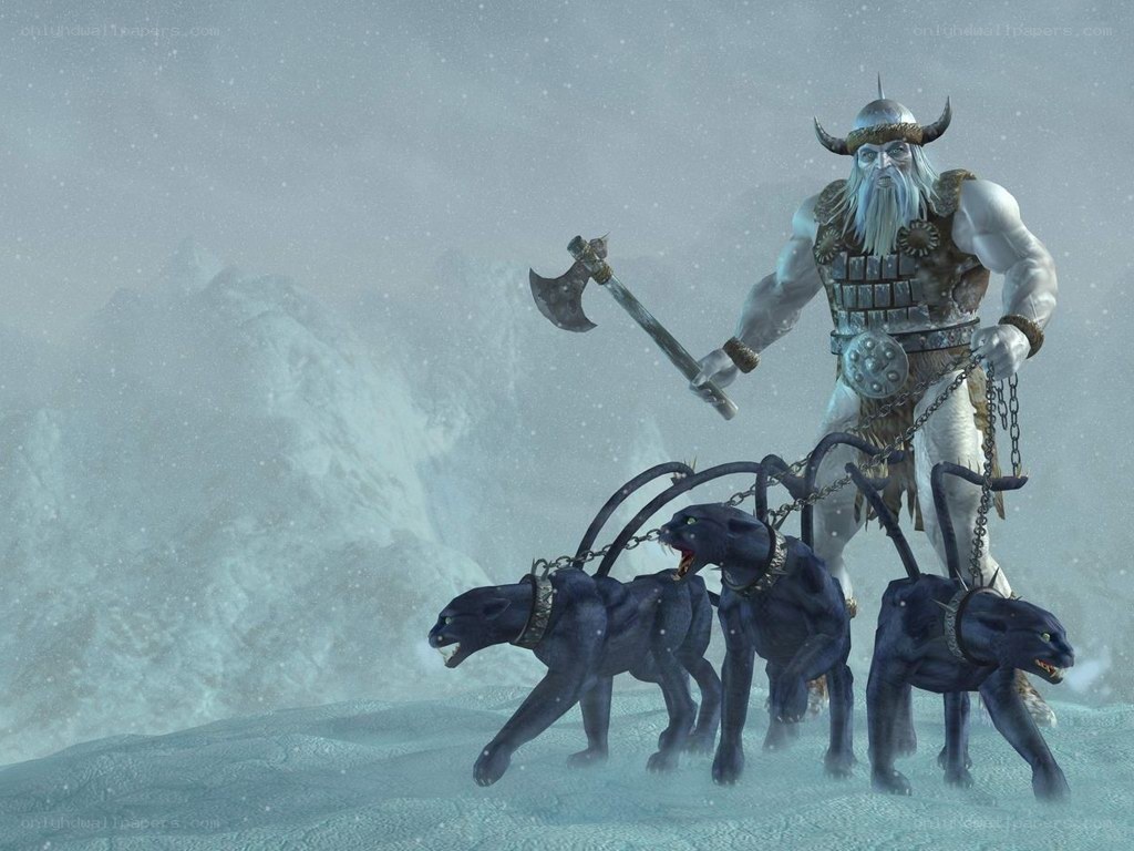 Viking warrior with panthers