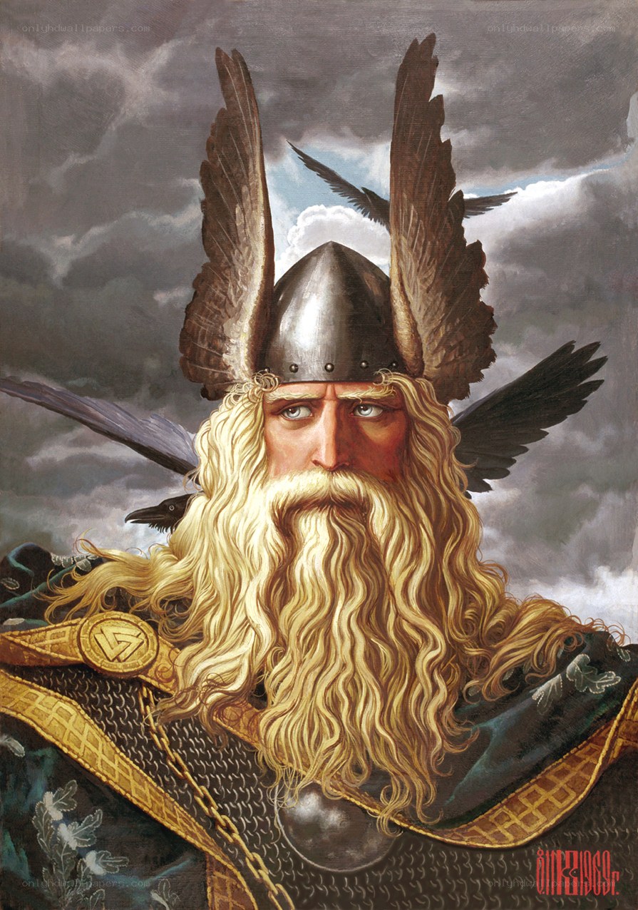 Viking warrior with ravens