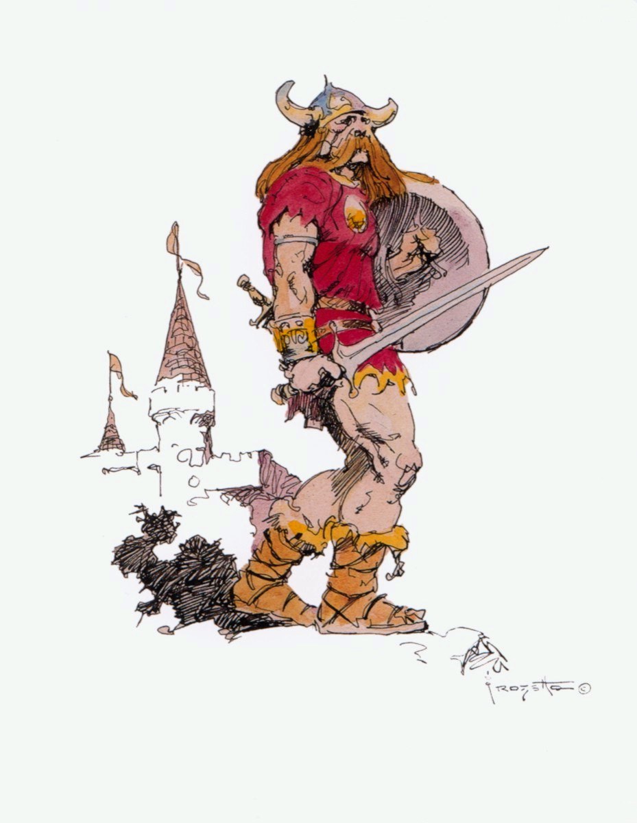 Viking warrior with sword and shield
