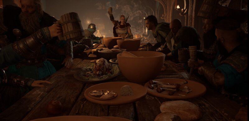 Viking Warriors at Feast