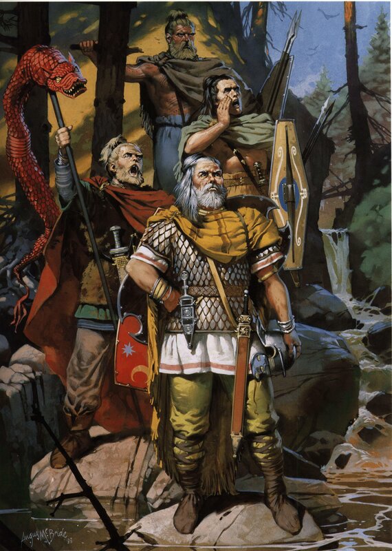 Viking warriors face a dragon