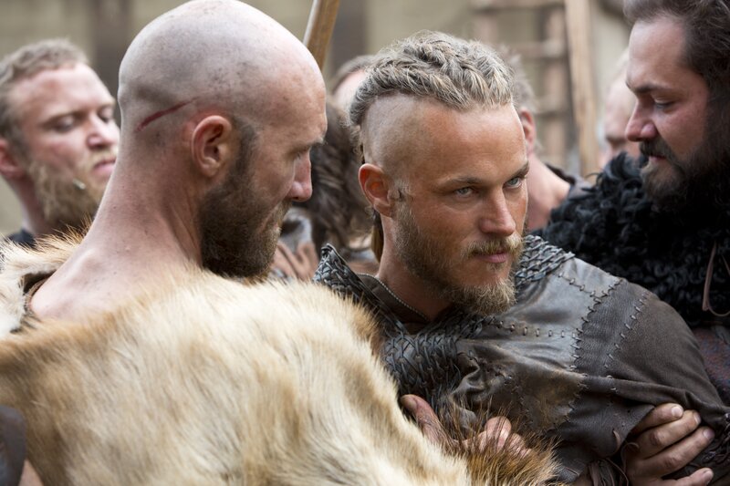 Viking warriors in a tense moment