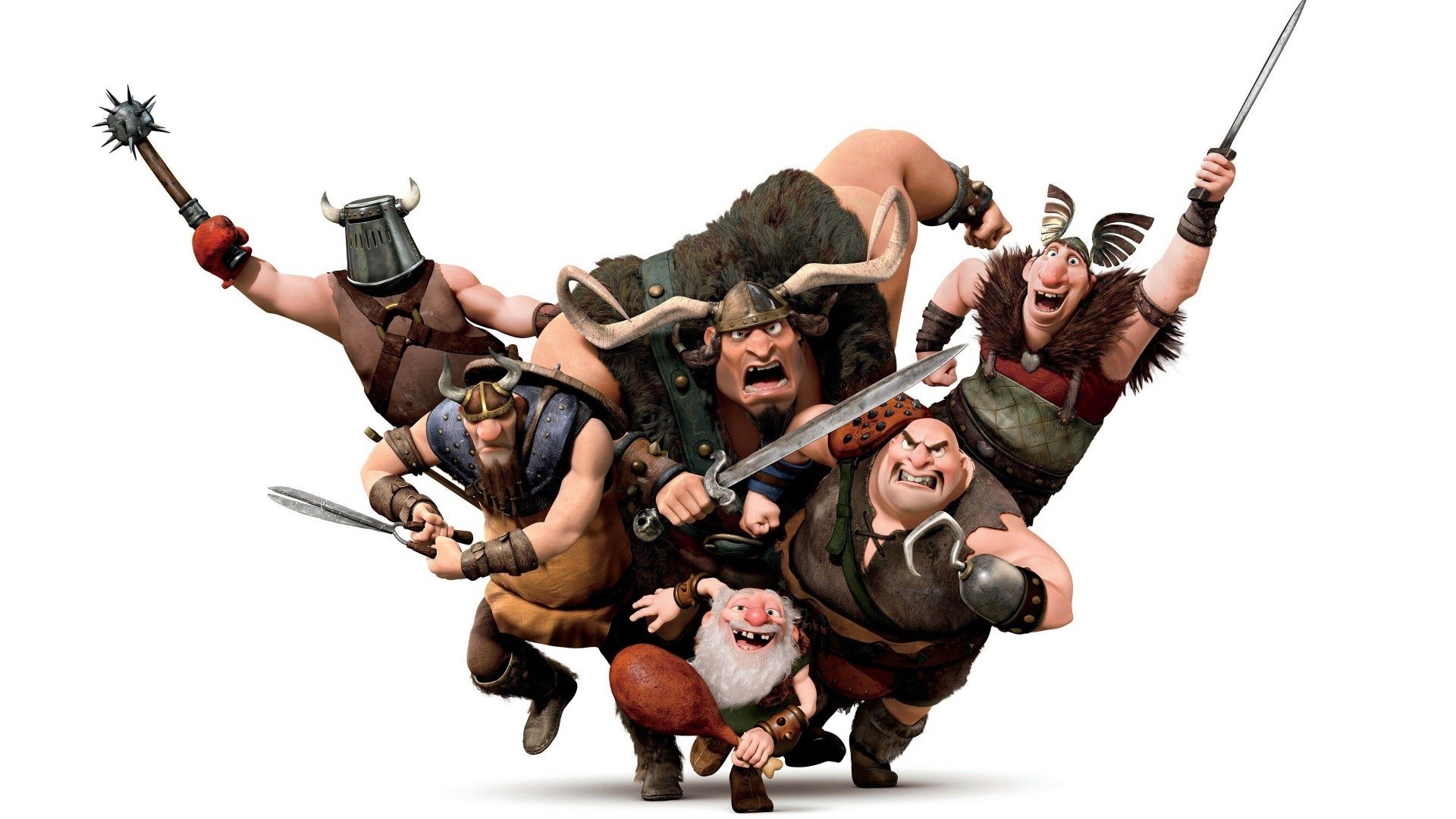 Viking warriors in action