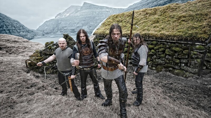 Viking warriors in ancient setting