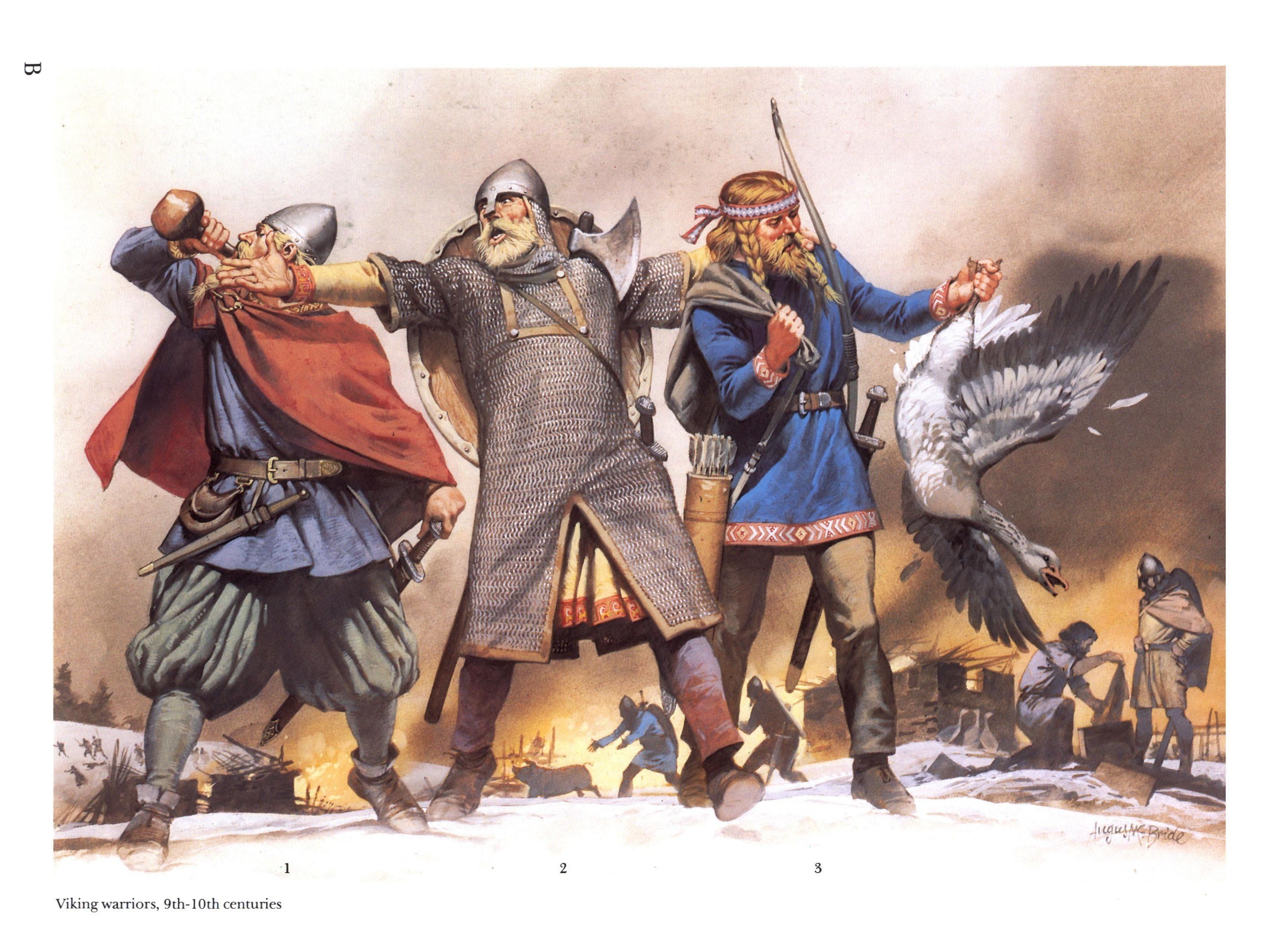 Viking warriors in battle