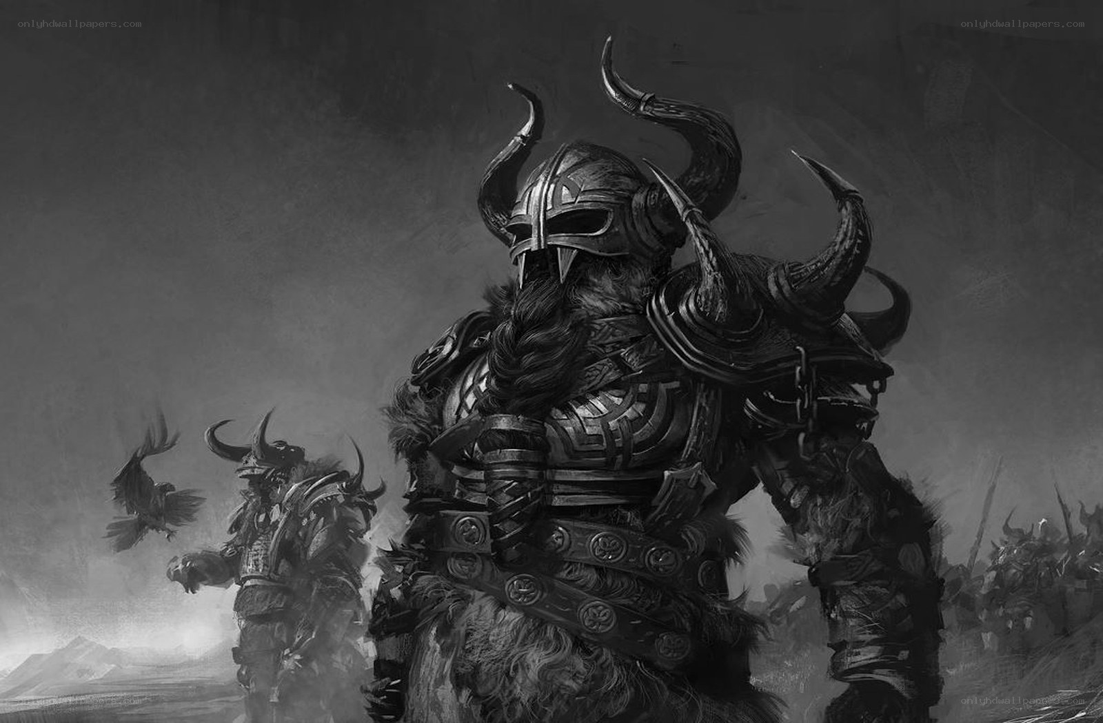 Viking warriors in battle