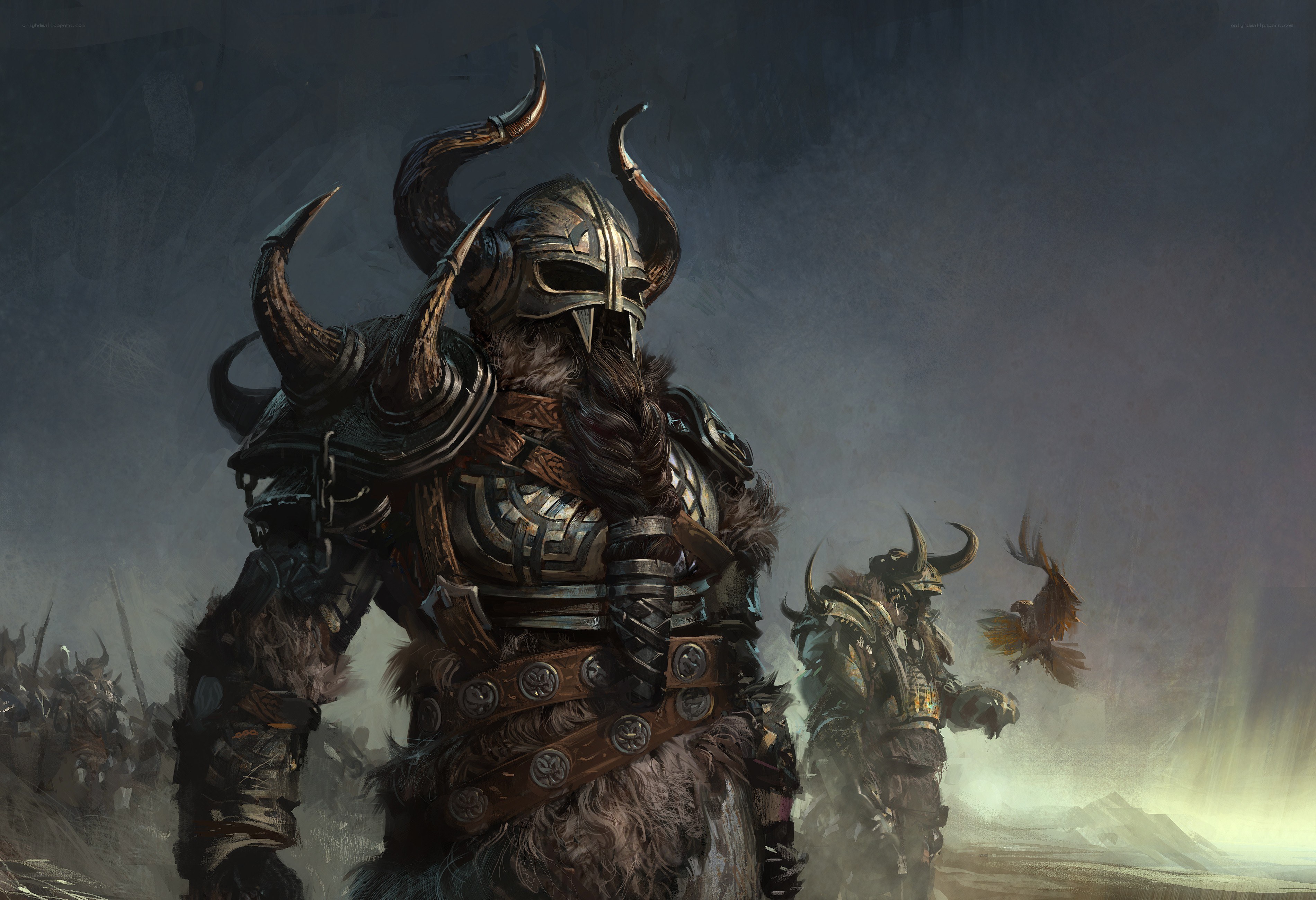 Viking warriors in battle