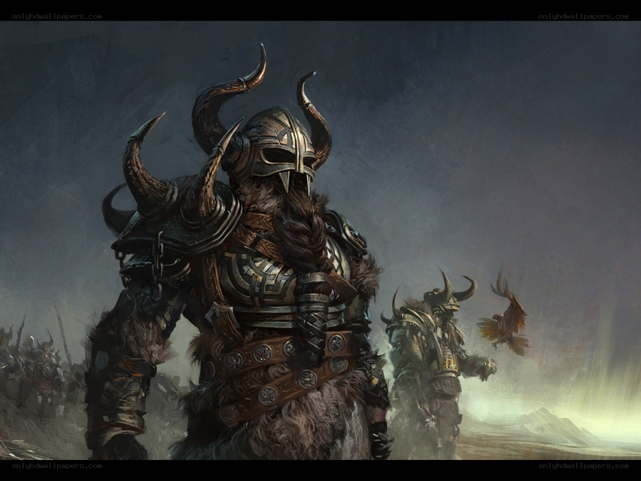 Viking warriors in battle