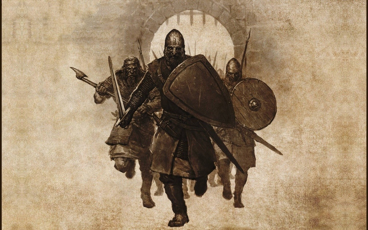 Viking warriors in battle