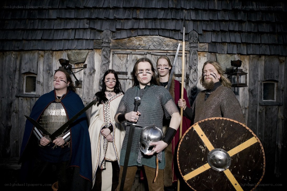 Viking warriors in historical attire