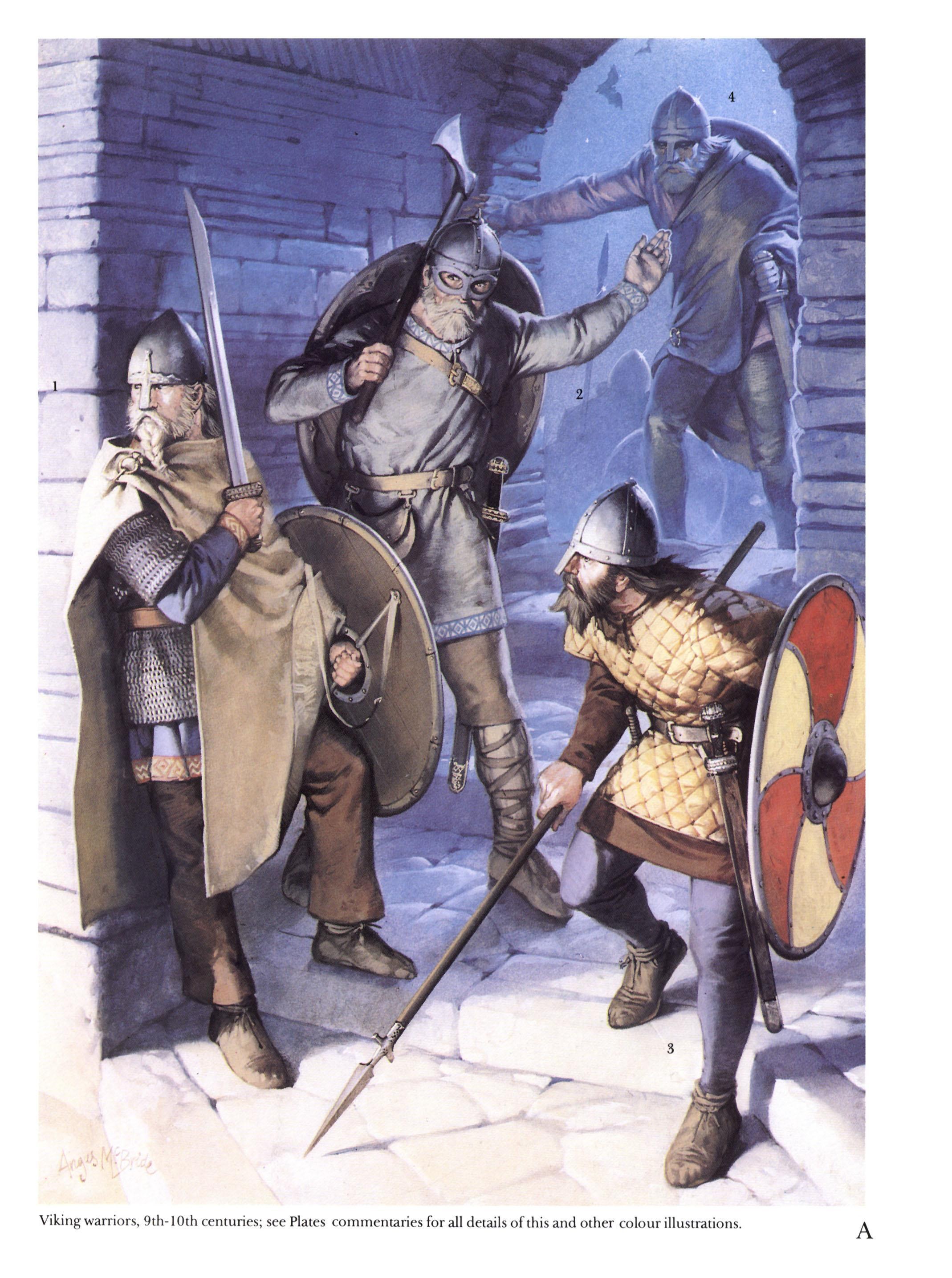 Viking warriors in stone corridor