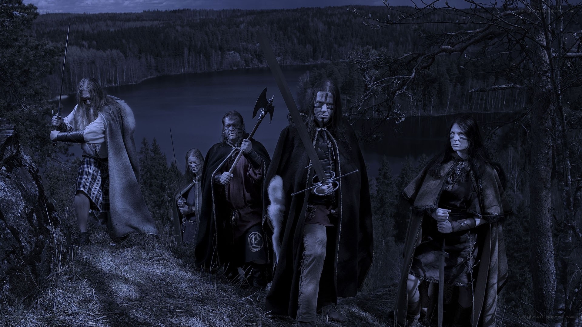Viking warriors on a hillside