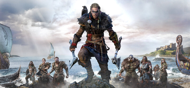 Viking Warriors on Shore — Blue
