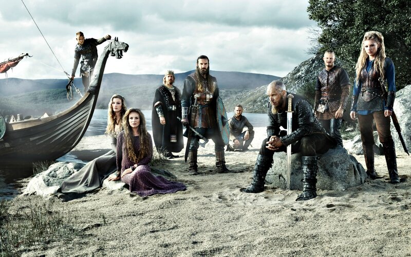 Viking Warriors on Shore — Gray