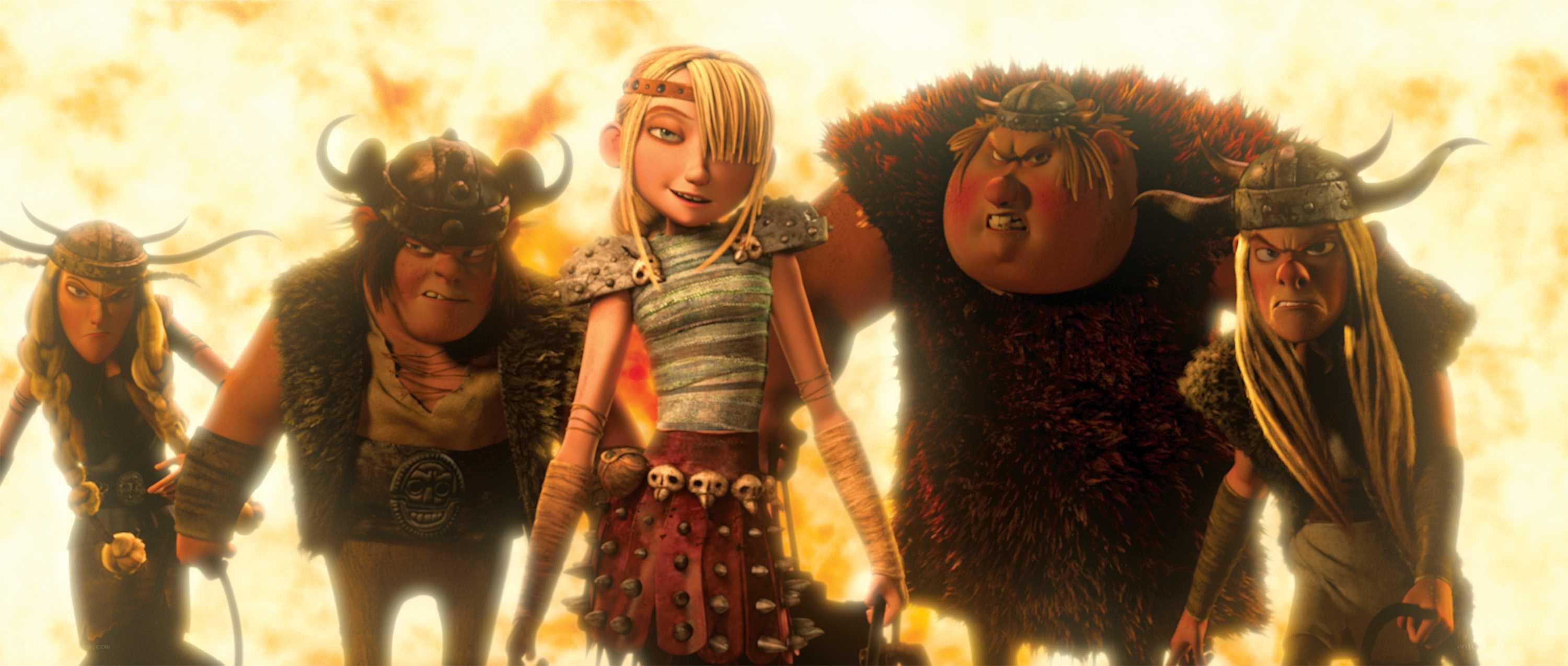 Viking warriors stand together
