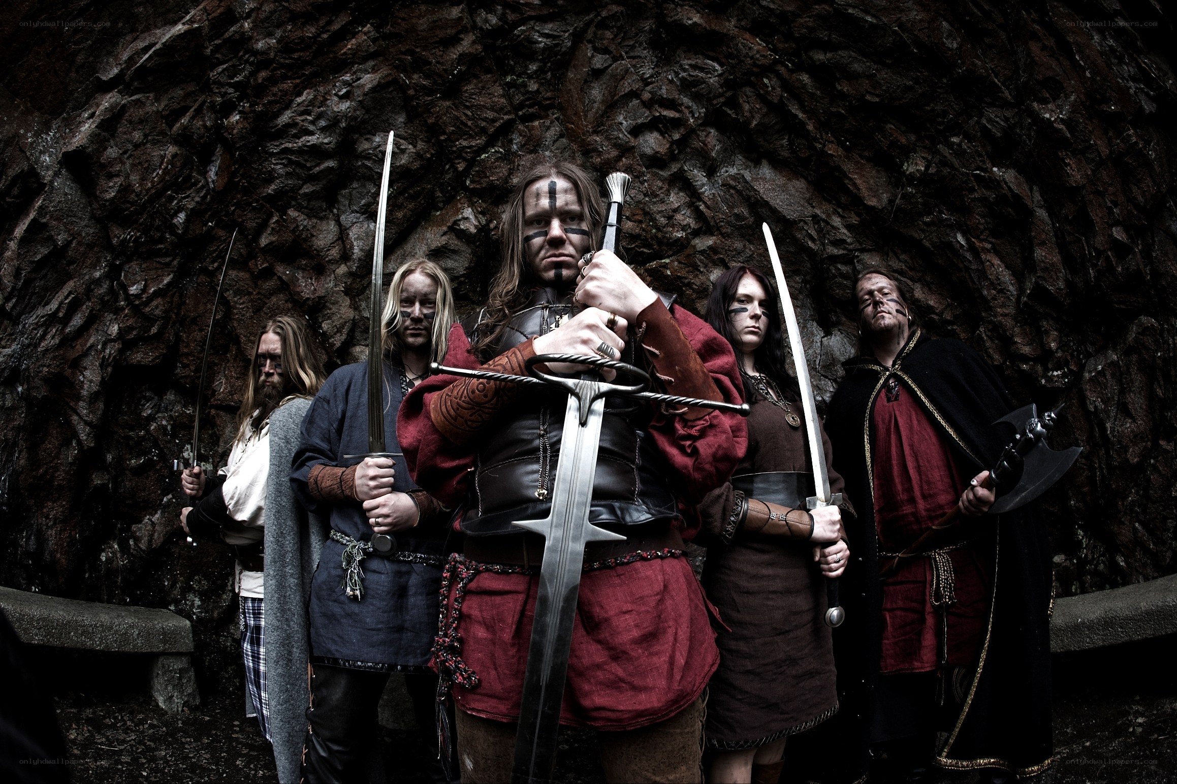 Viking warriors with swords