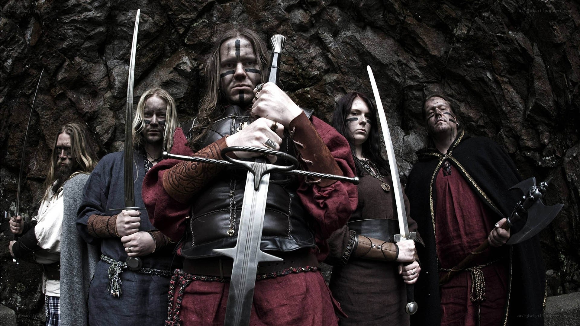 Viking warriors with swords