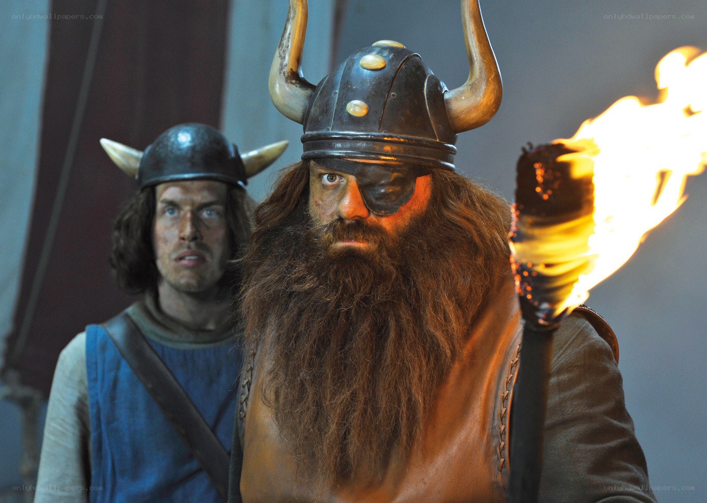 Viking warriors with torch