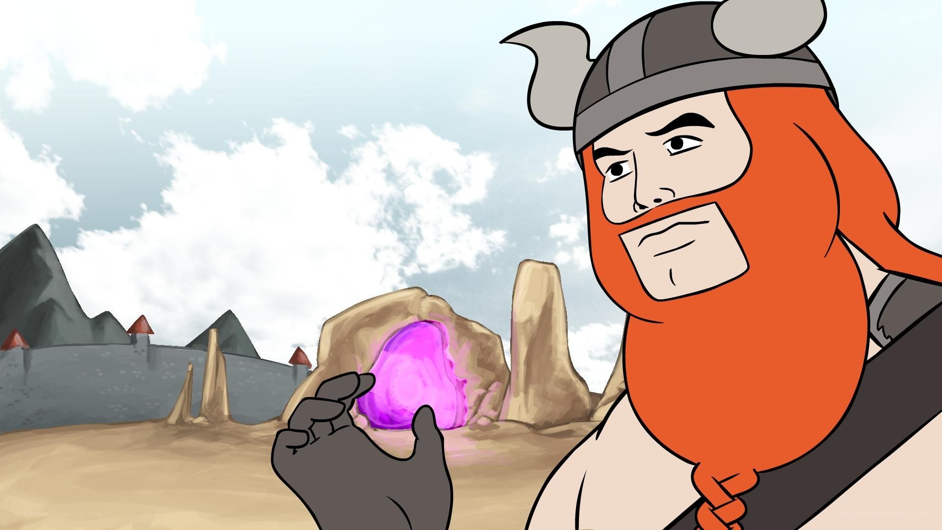 Viking with glowing crystal