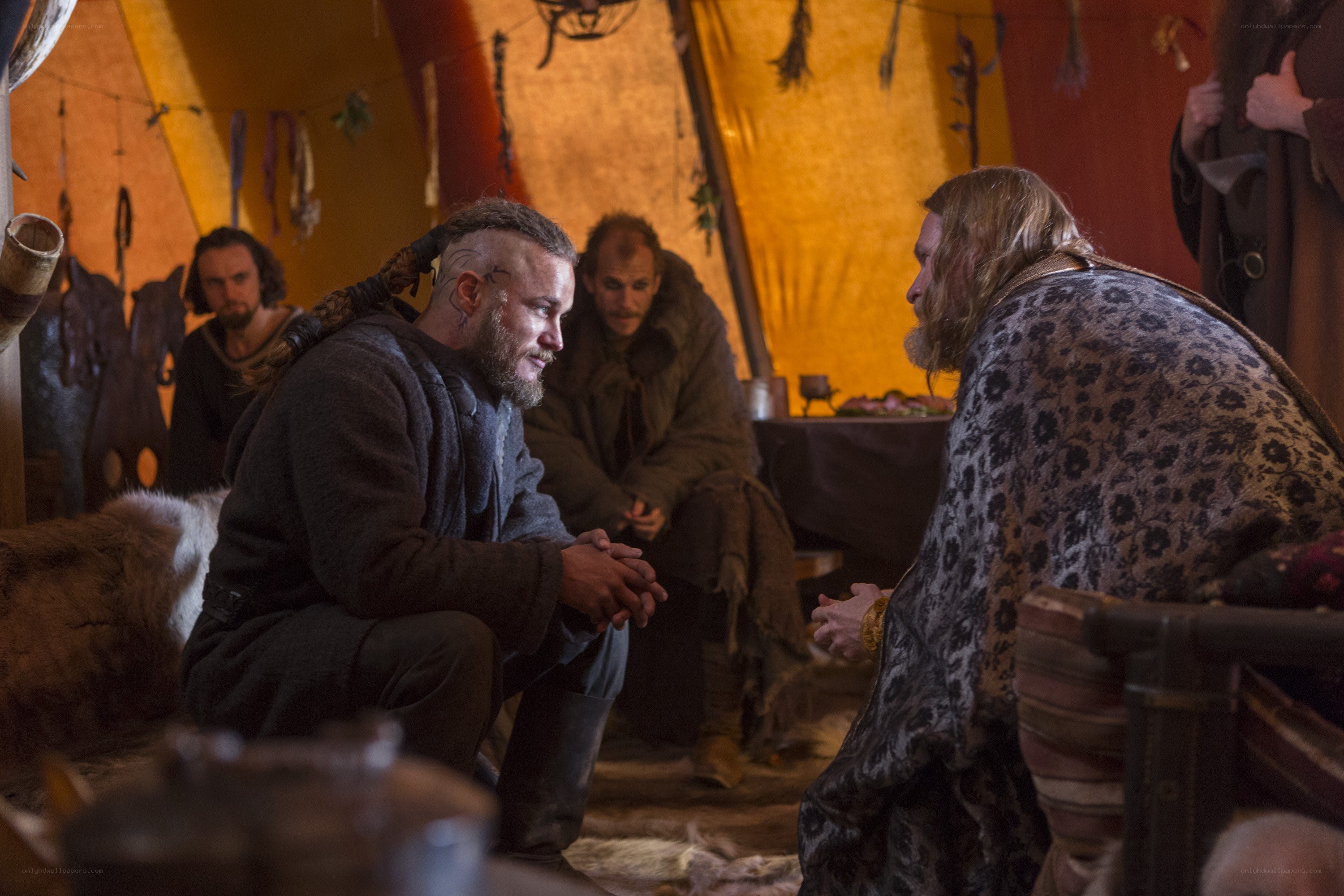 Vikings in a tent meeting