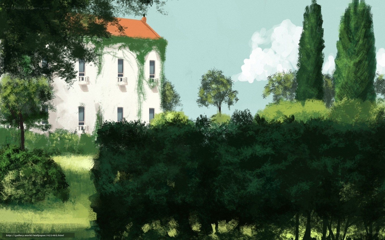 Villa in a lush garden
