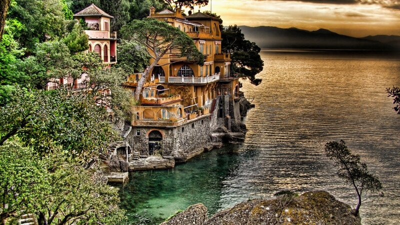 Villa on the lake shore
