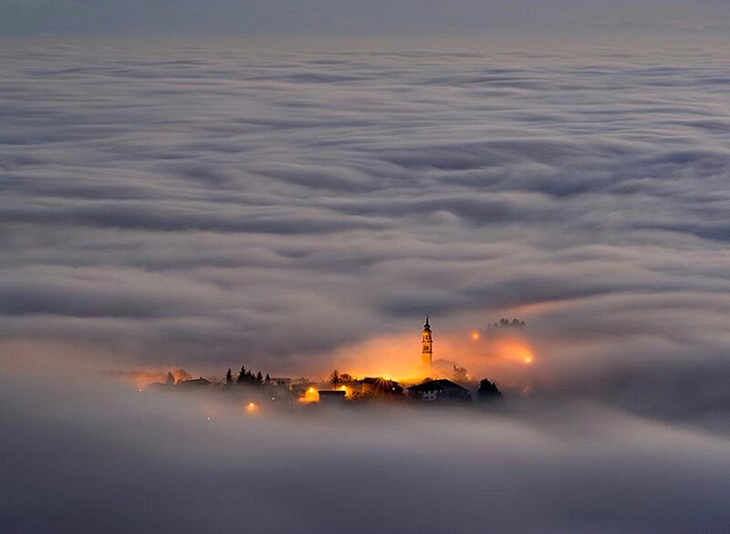 Village Above Clouds — Gray
