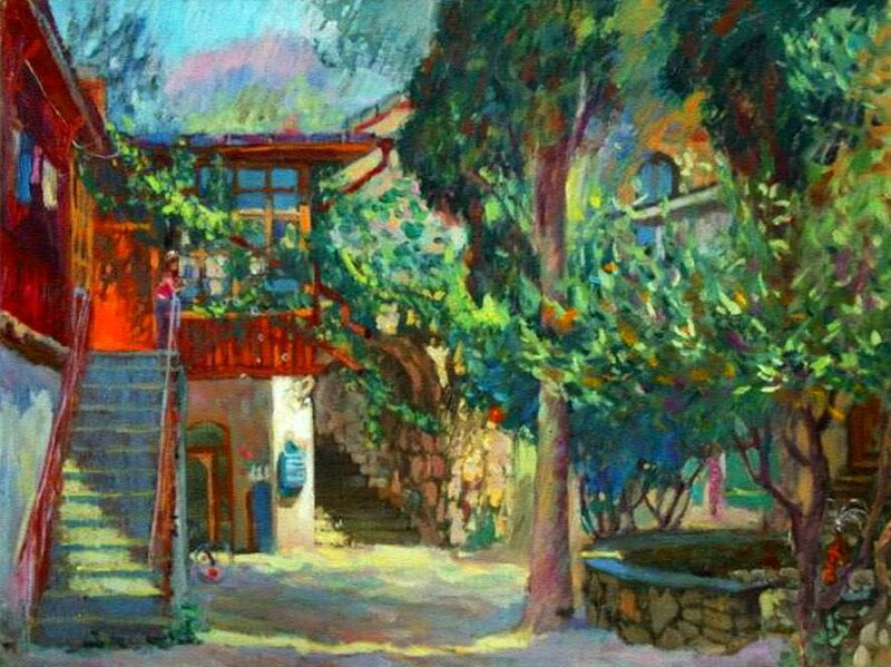 Village Alley with Trees