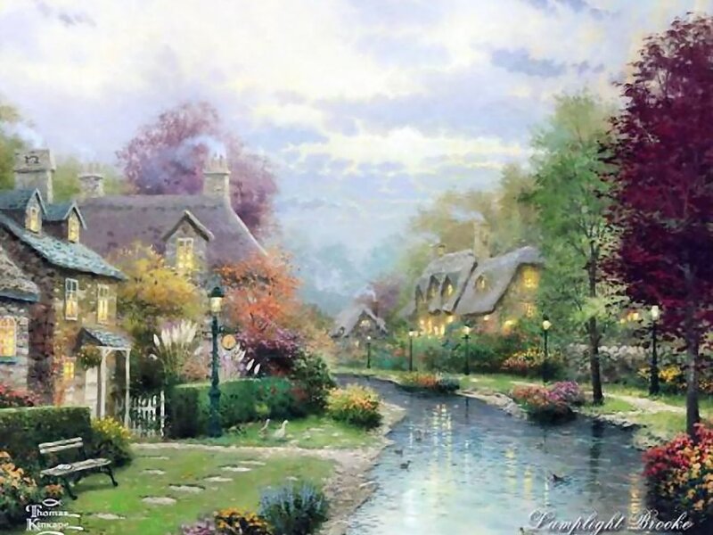 Village Along a Brook