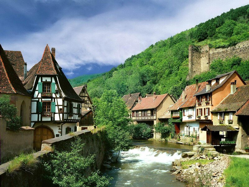 Village Along a River