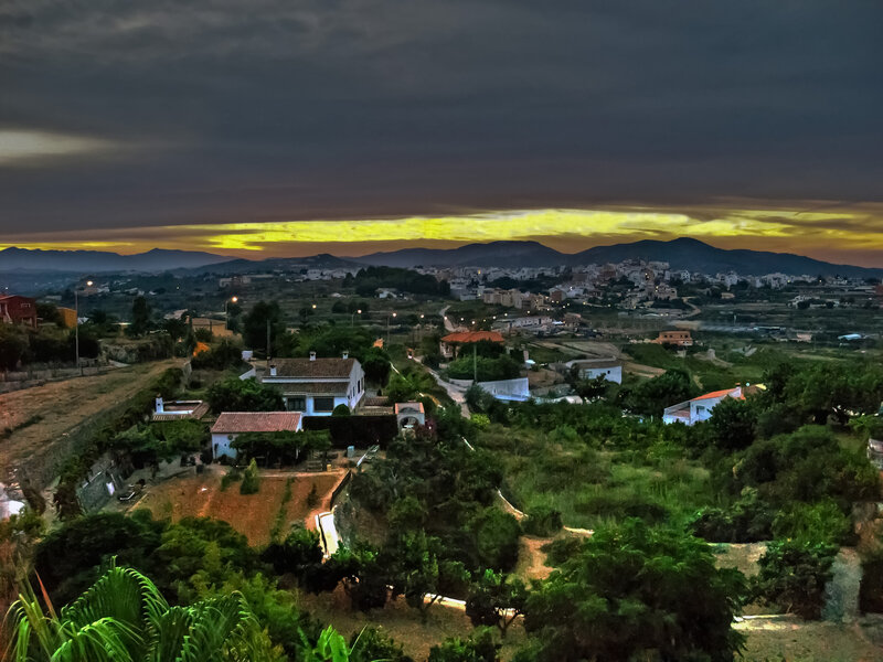 Village at Dusk — Green