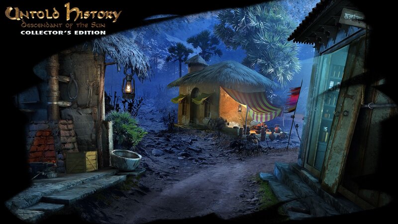 Village at Night — Blue, Mysterious