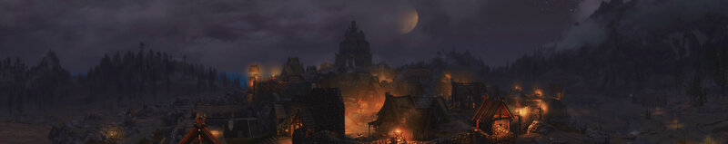 Village at Night — Dark Gray