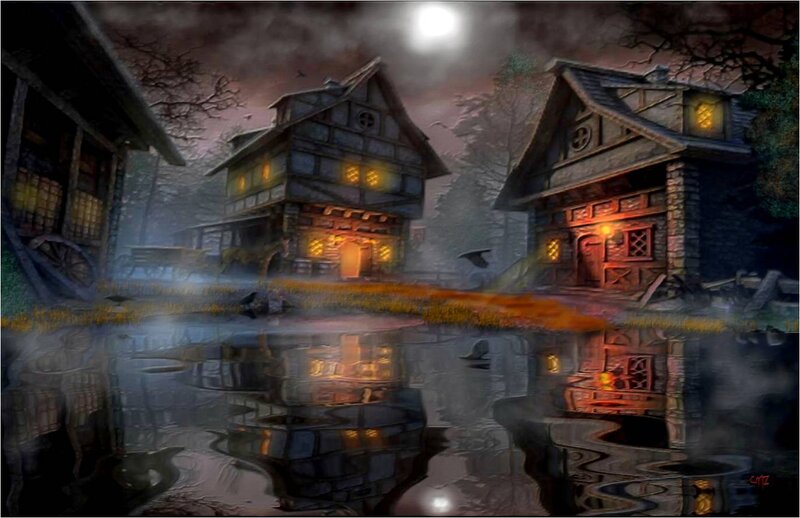 Village at Night — Dark