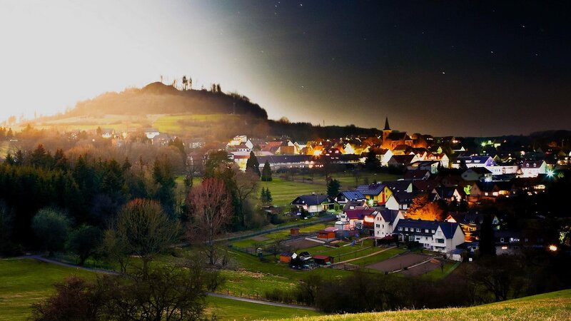 Village at Night — Green