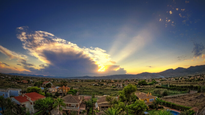 Village at Sunset — Blue