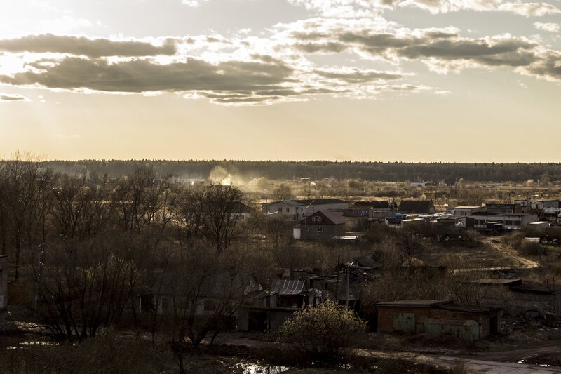 Village at Sunset — Brown