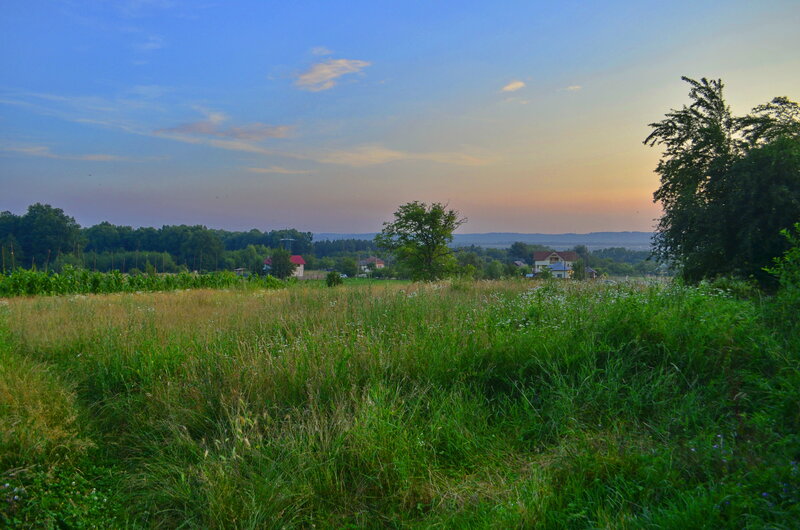 Village at Sunset — Green, Serene