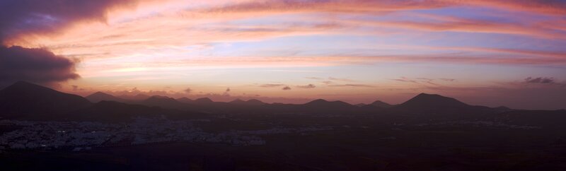 Village at Sunset — Pink, Serene