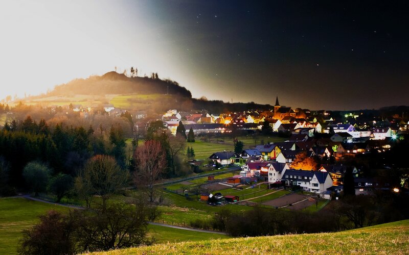 village at twilight