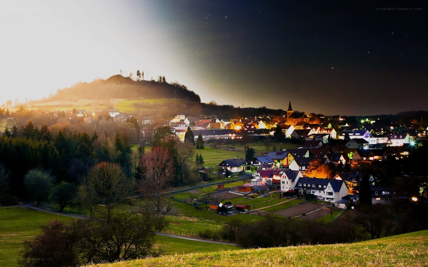village at twilight