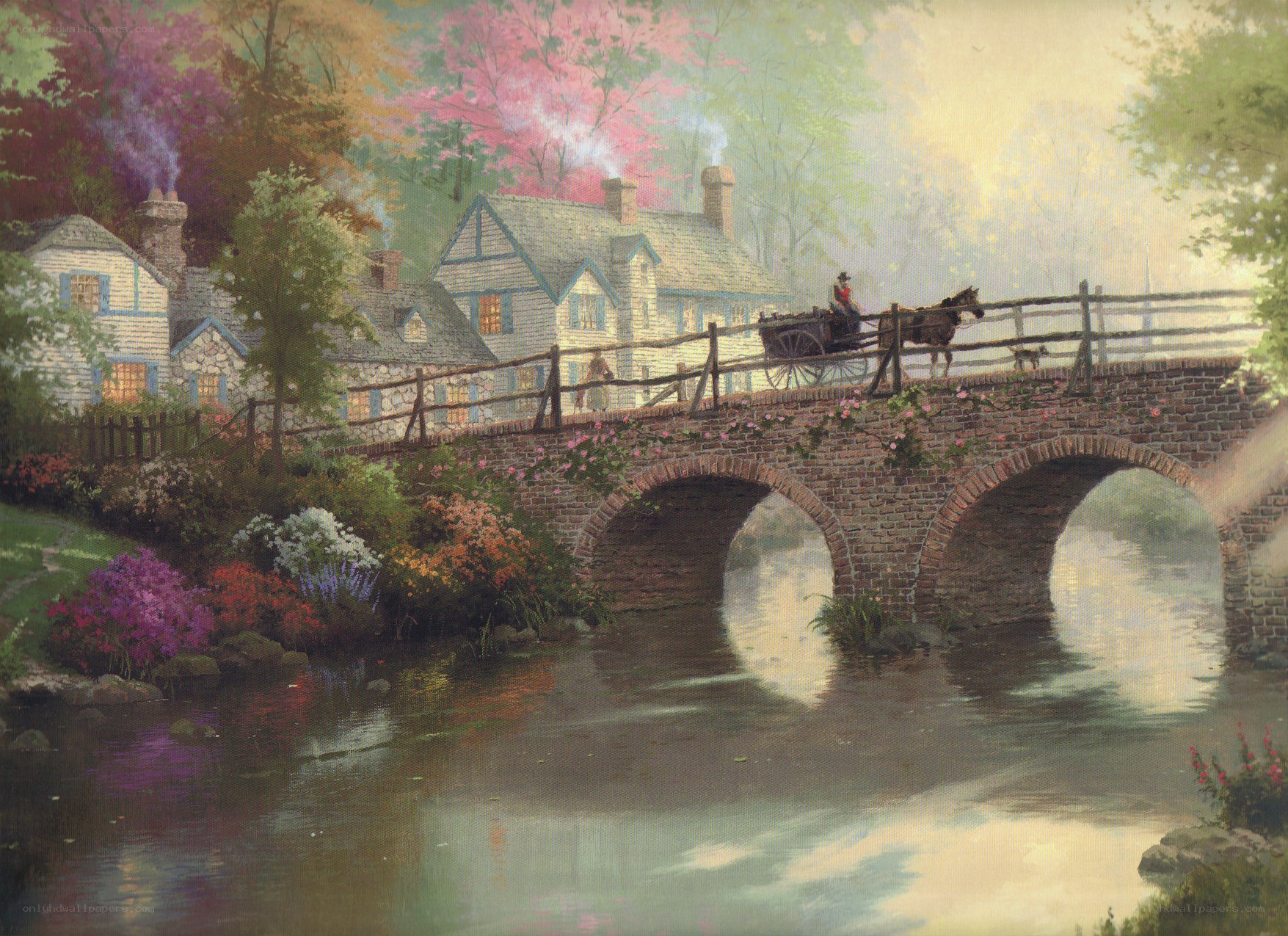 Village Bridge at Dusk