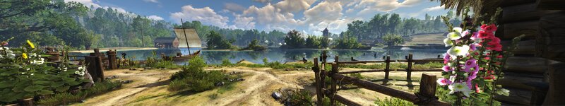Village by a Lake — Green, Serene, Afternoon, 3d Render