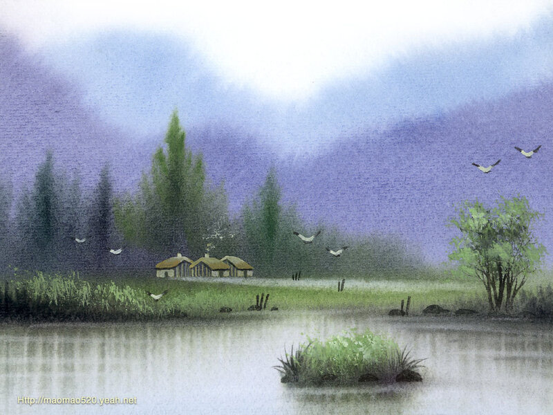 Village by a Lake