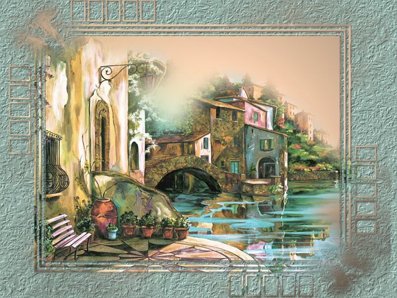 Village by Canal — Green