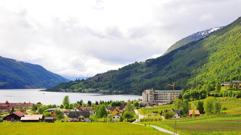 Village by Fjord — Green, Serene, Summer