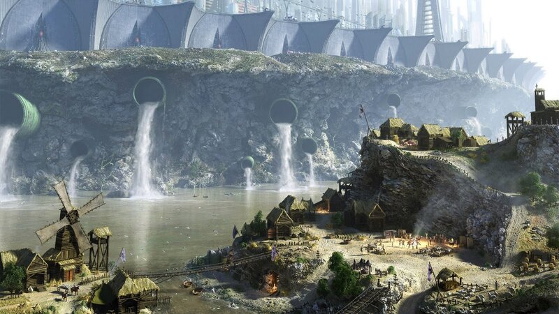 Village by Industrial City