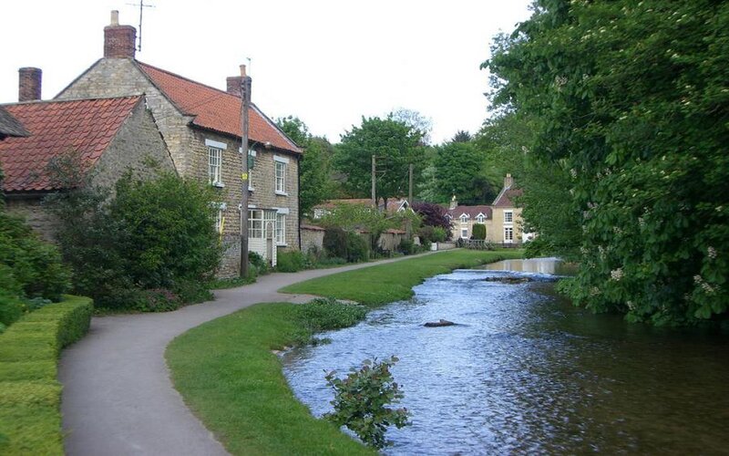 Village by River — Green, Serene, Afternoon